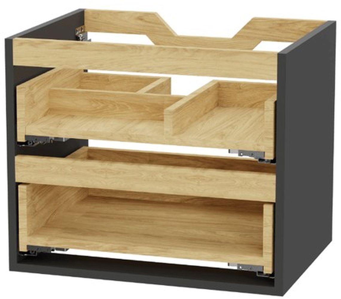 Excellent Tuto 2.0 szekrénytest 60x46.5x50 cm mosdókagyló alá akasztható szürke-tölgy MLEX.2172.600.GRBL