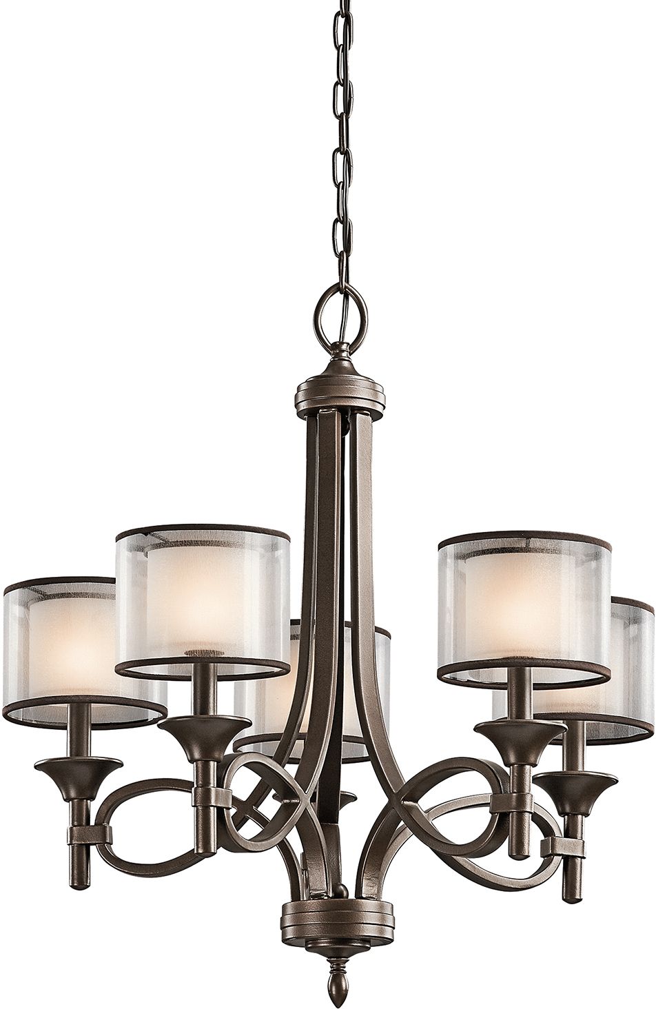 Elstead Lighting Lacey függőlámpa 5x40 W barna-krém KL-LACEY5-MB