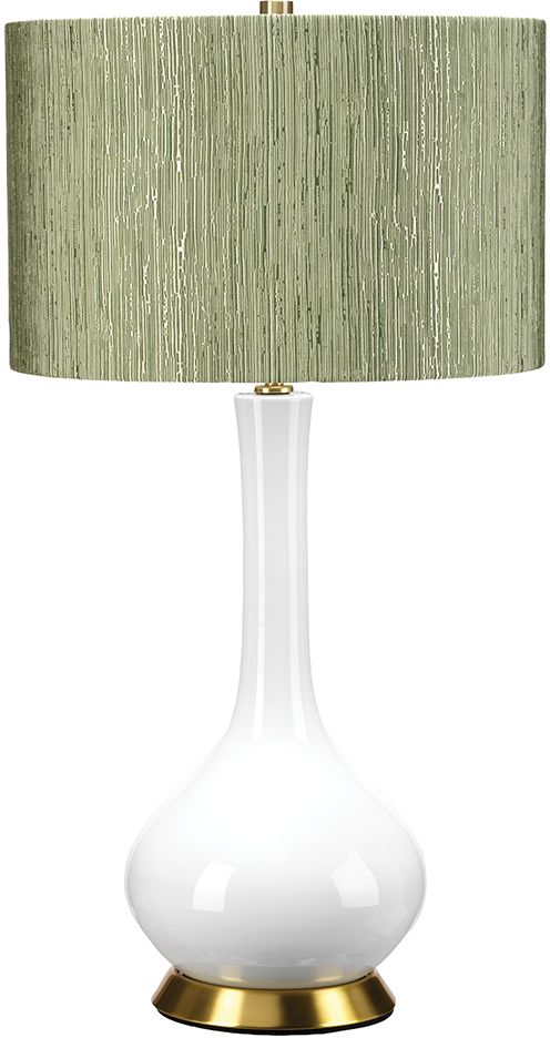 Elstead Lighting Milo asztali lámpa 1x60 W fehér-sárgaréz-zöld MILO-AB-TL-RTH