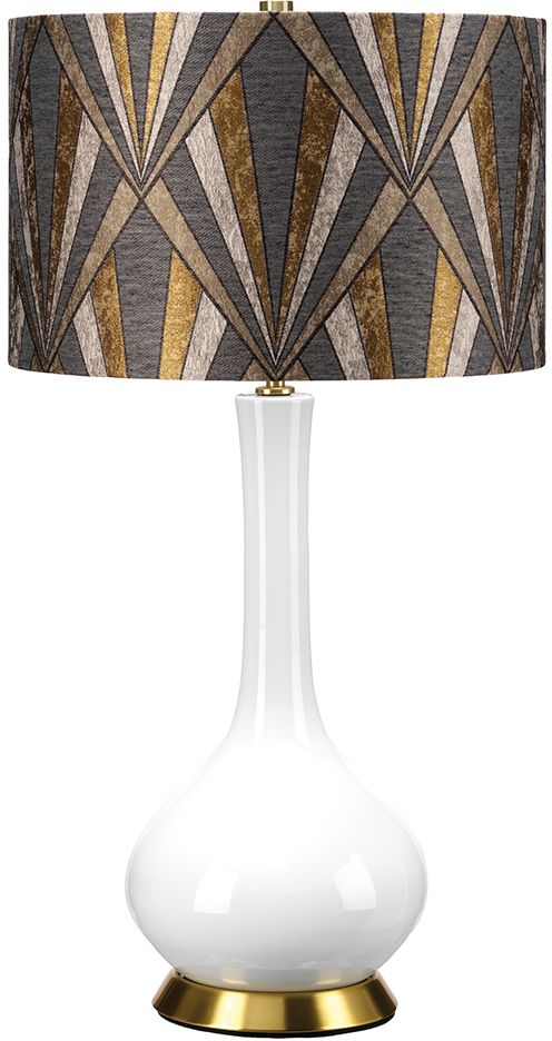 Elstead Lighting Milo asztali lámpa 1x60 W fehér-sárgaréz-szürke-barna-sárga MILO-AB-TL-VOGPB