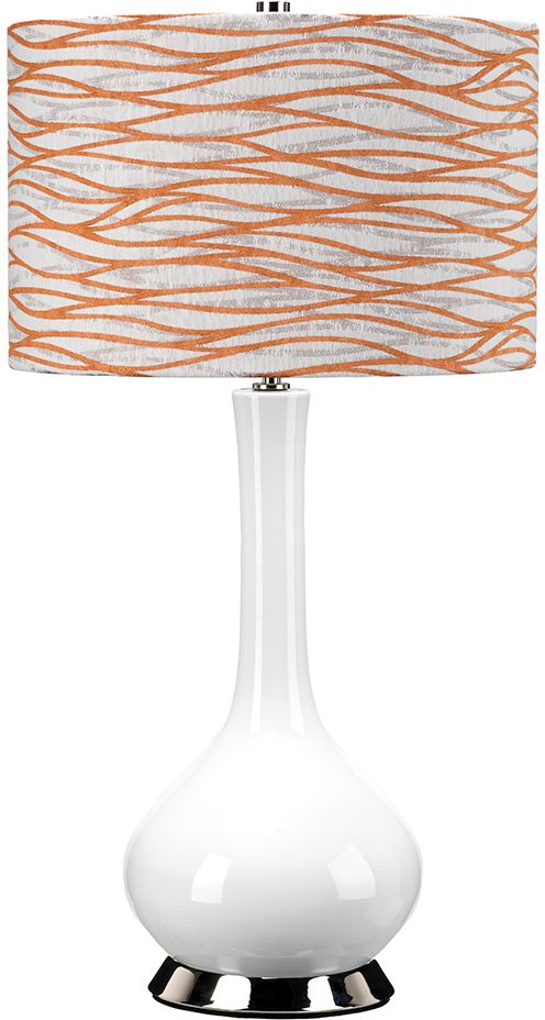 Elstead Lighting Milo asztali lámpa 1x60 W fehér-nikkel-narancs-krém MILO-PN-TL-LORA