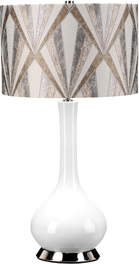 Elstead Lighting Milo asztali lámpa 1x60 W fehér-szürke-nikkel-barna MILO-PN-TL-VOGSC