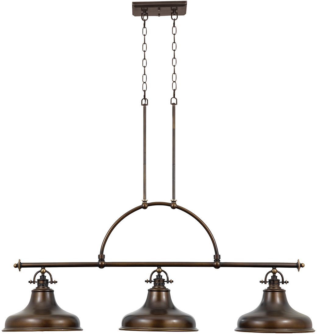 Elstead Lighting Emery függőlámpa 3x60 W barna QZ-EMERY3P-PN