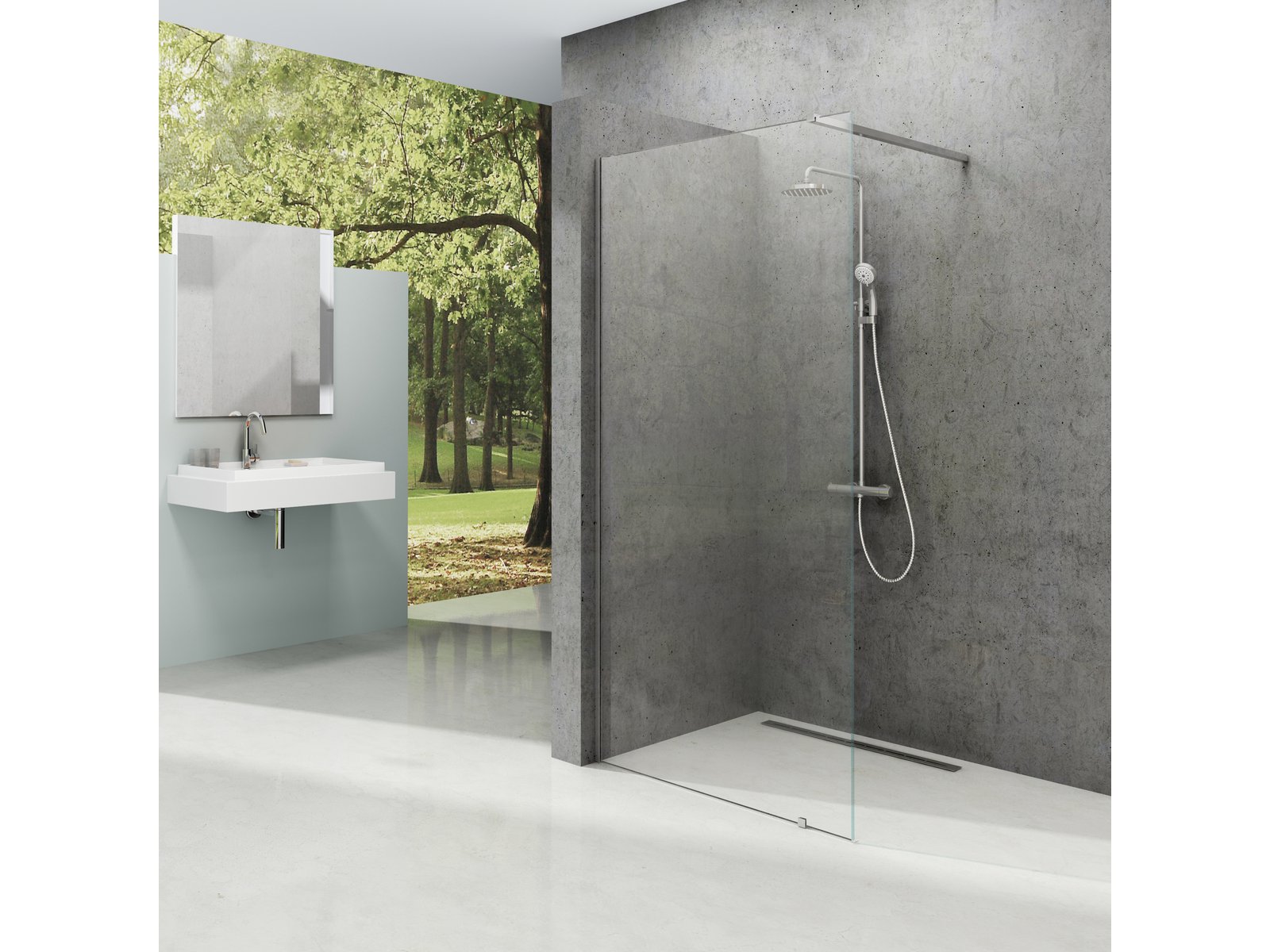 Ravak Walk-In Wall zuhanykabin fal walk-in 90 cm alumínium fényes/átlátszó üveg GW9W70C0SZ1