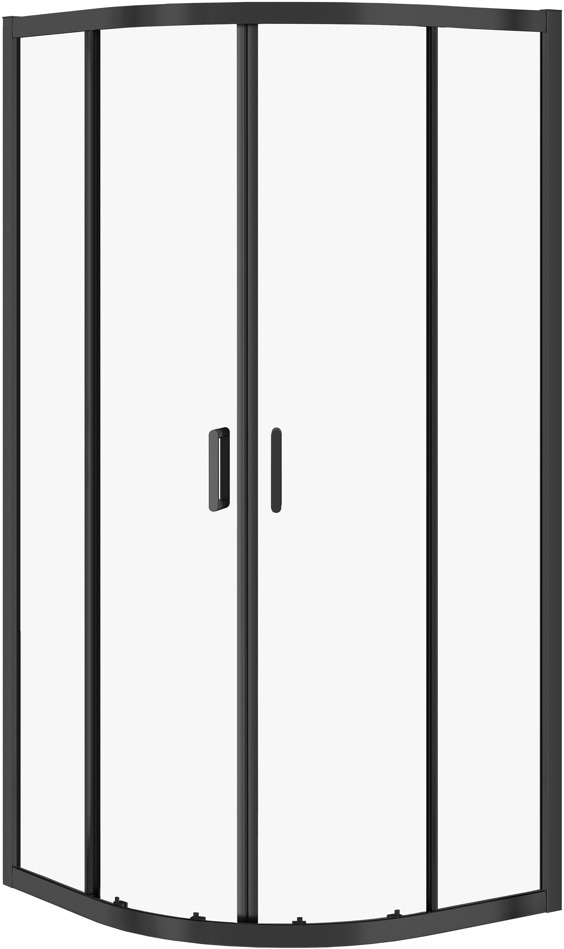 Cersanit Arteco zuhanykabin 90x90 cm félkör alakú fekete matt/átlátszó üveg S913-014