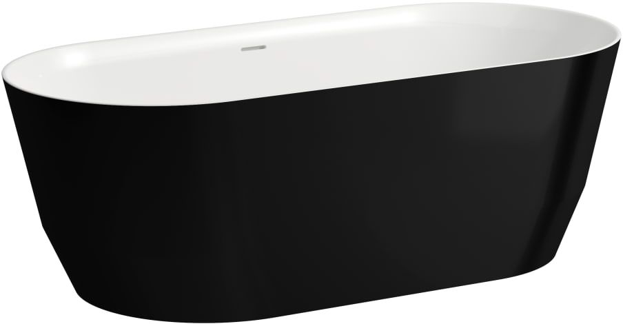 Laufen Pro térben álló kád 165x75 cm ovális fehér-fekete H2399520640001