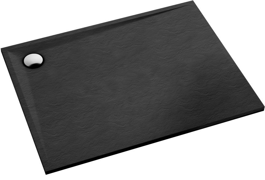 Schedline Libra Black Stone téglalap alakú zuhanytálca 100x80 cm fekete 3SP.L1P-80100/C/ST