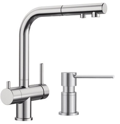 Készlet konyhai csaptelep Blanco Fontas-S II 525199, folyadékadagoló Blanco Lato 525809