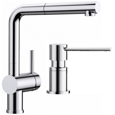 Készlet konyhai csaptelep Blanco Linus-S 512402, folyadékadagoló Blanco Lato 525808