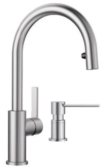 Készlet konyhai csaptelep Blanco Candor-S 523121, folyadékadagoló Blanco Lato 525809