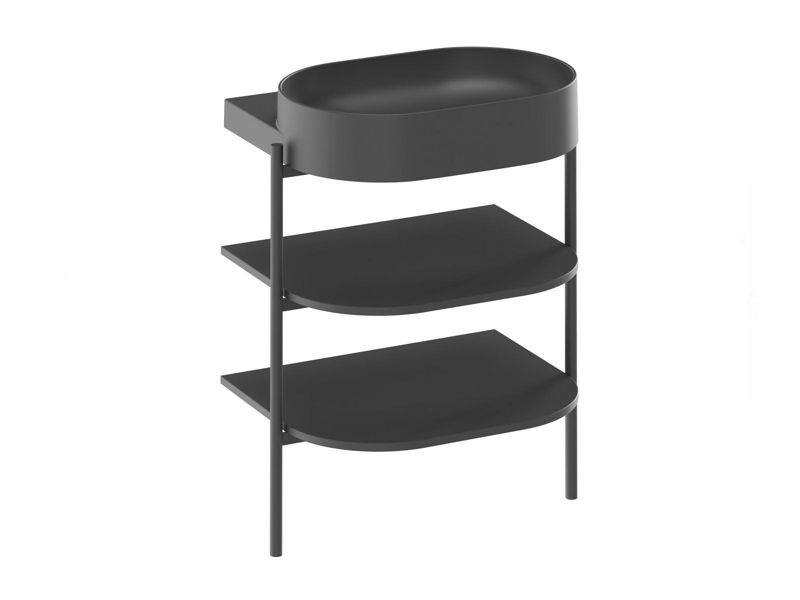 Ravak Yard konzol 66.8x49.5x76.5 cm mosdó alatt álló fekete D80000D005