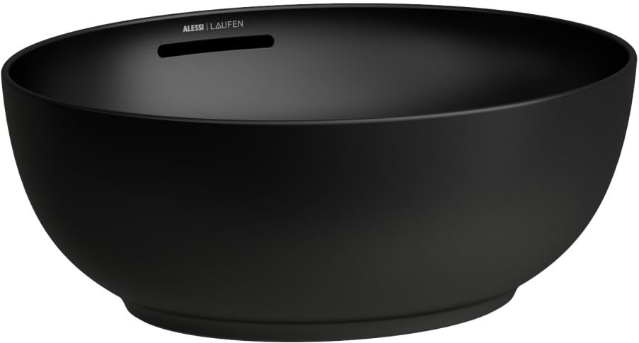 Laufen Ilbagnoalessi mosdótál 45x40 cm ovális mosdótálak fekete matt H8189767161091