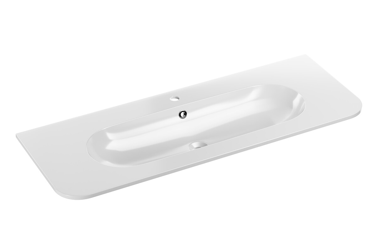 Comad Pure mosdótál 120x46 cm félkör alakú beépíthető fehér PURE WHITE GLOSS UM 120-46