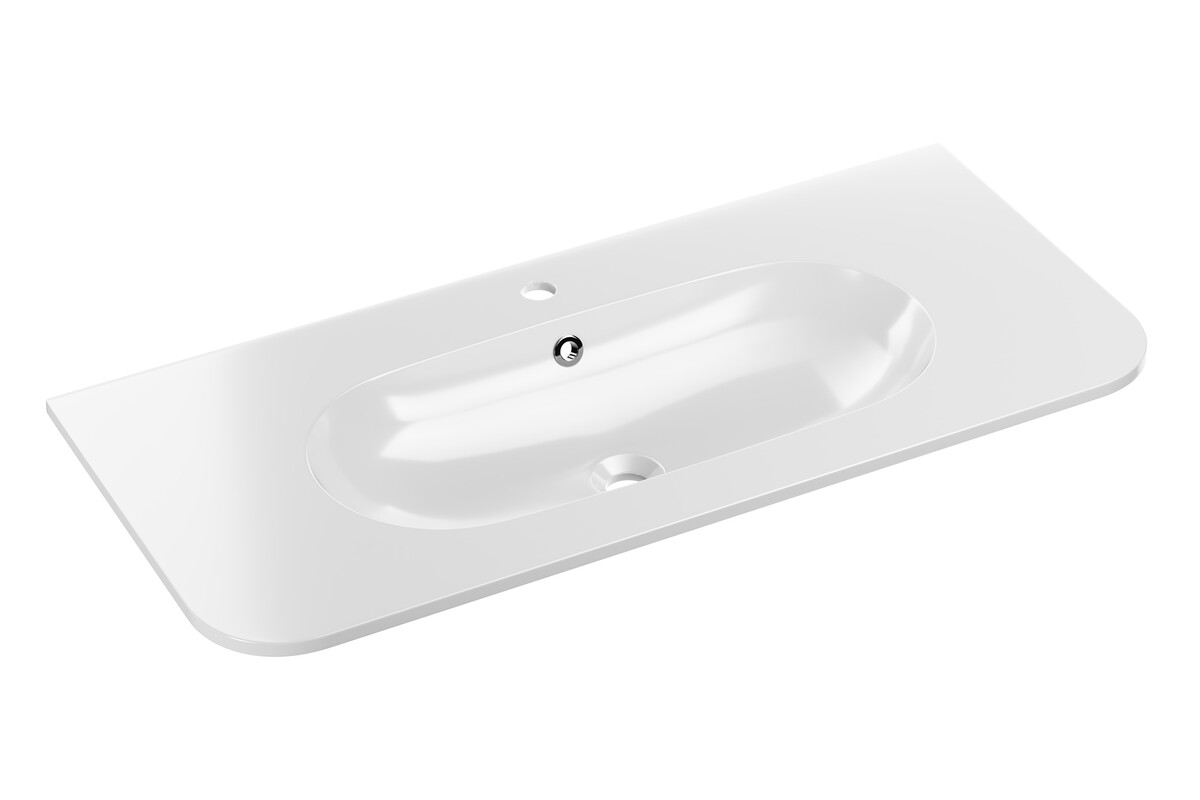 Comad Pure mosdótál 100x46 cm félkör alakú beépíthető fehér PURE WHITE GLOSS UM 100-46