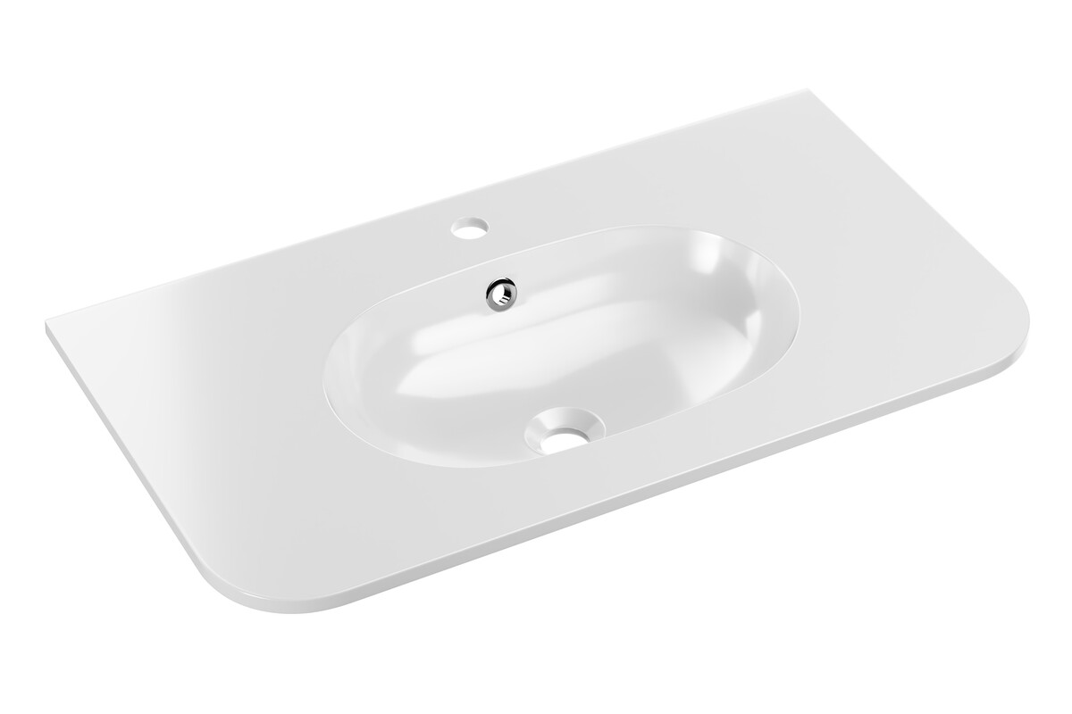 Comad Pure mosdótál 80x46 cm félkör alakú beépíthető fehér PURE WHITE GLOSS UM 80-46