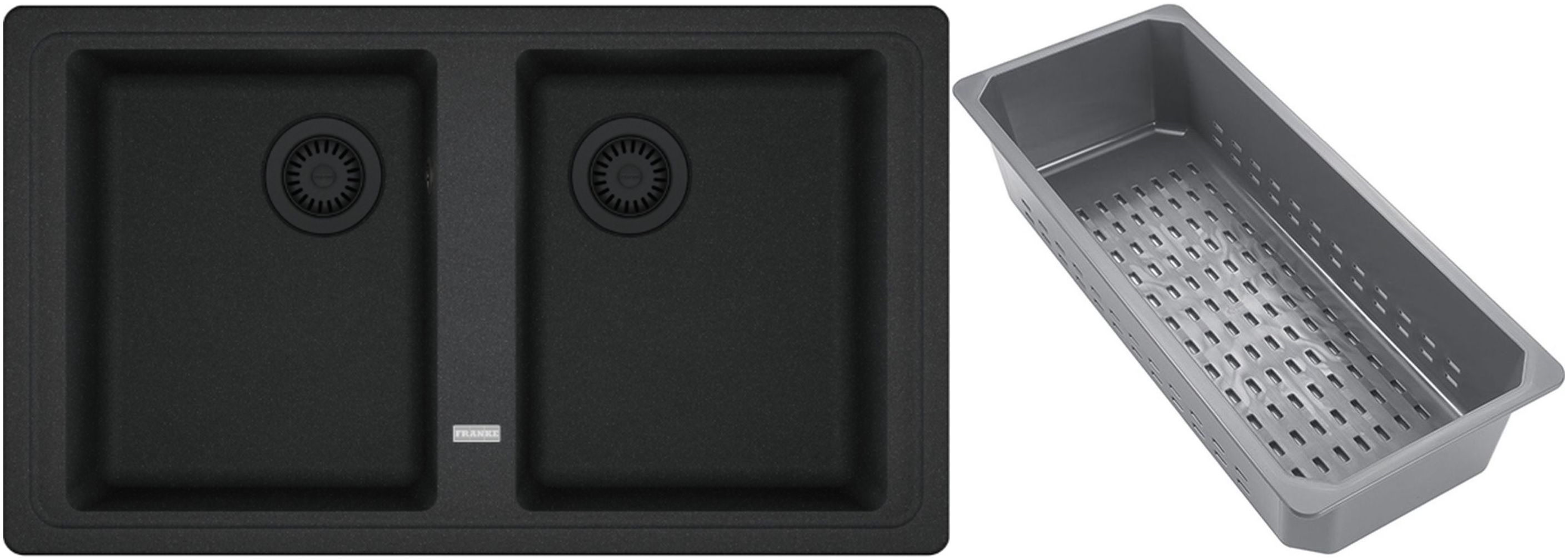 Franke Basis gránit mosogató lefolyóbetéttel 86x50 cm szürke/grafit/onix 114.0743.088