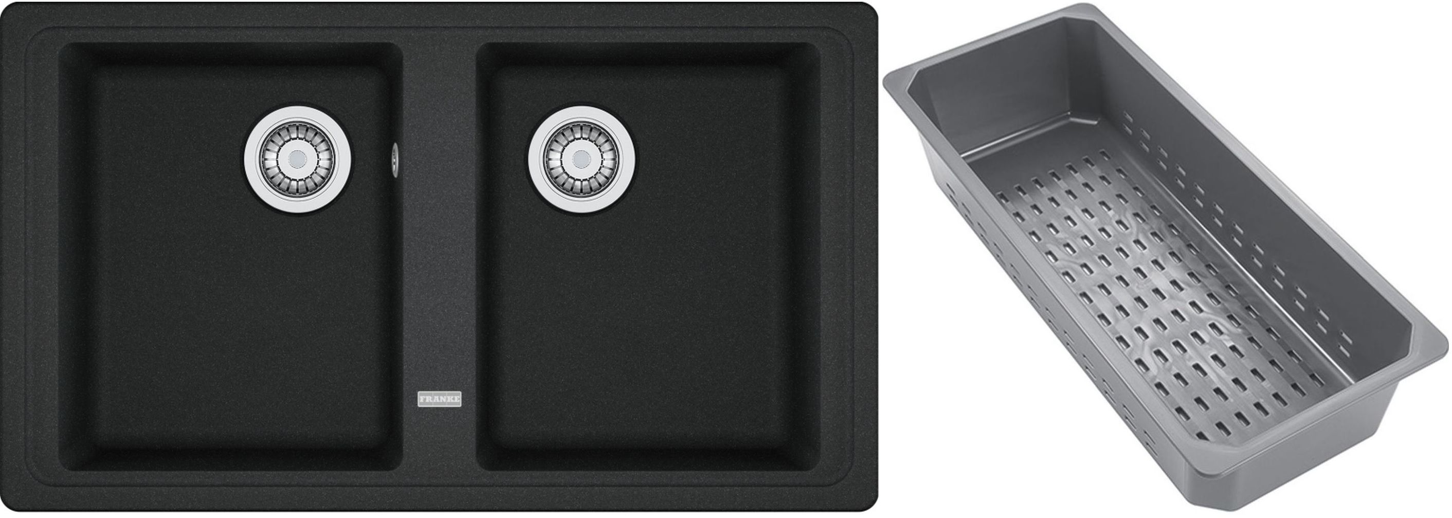 Franke Basis gránit mosogató lefolyóbetéttel 86x50 cm szürke/grafit/onix 114.0743.073