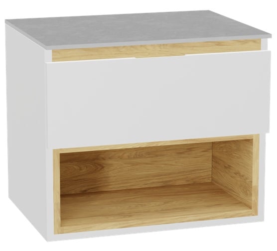 Készlet szekrénytest Excellent Tuto 2.0 MLEX.2171.600.WHBL, szekrény feletti pult Excellent Tuto 2.0 MLEX.2116.600.SJ, MLEX.2151.600.01.WH