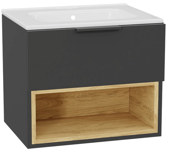 Készlet szekrénytest Excellent Tuto 2.0 MLEX.2171.600.GRBL, mosdótál Excellent Pik CEEX.6517.600.WH, MLEX.2151.600.02.GR