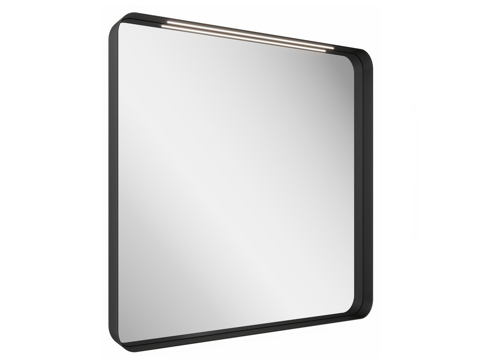 Ravak Strip tükör 80.6x70.6 cm négyszögletes világítással fekete X000001571