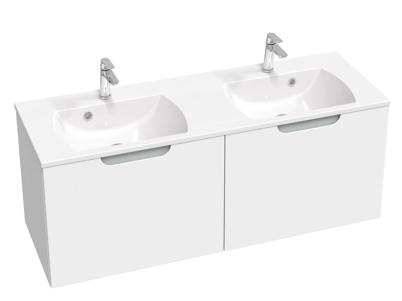 Ravak Classic II szekrény 130x45x47 cm mosdókagyló alá akasztható fehér-szürke X000001483