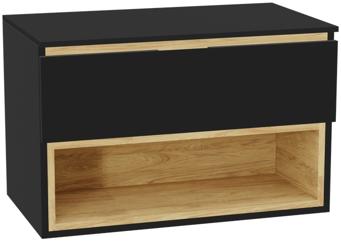 Készlet szekrénytest Excellent Tuto 2.0 MLEX.2171.800.BKBL, szekrény feletti pult Excellent Tuto 2.0 MLEX.2111.800.BK, MLEX.2151.800.01.BK