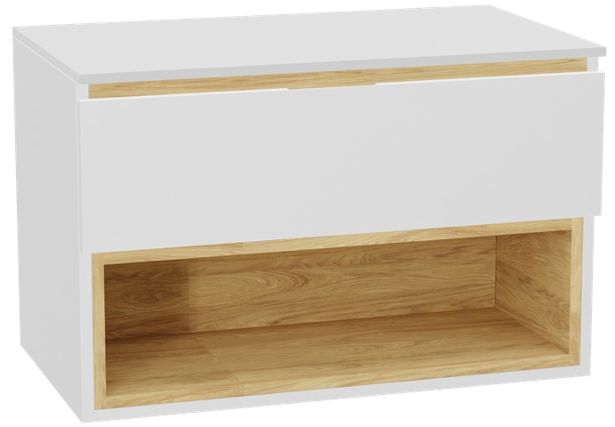 Készlet szekrénytest Excellent Tuto 2.0 MLEX.2171.800.WHBL, szekrény feletti pult Excellent Tuto 2.0 MLEX.2111.800.WH, MLEX.2151.800.01.WH