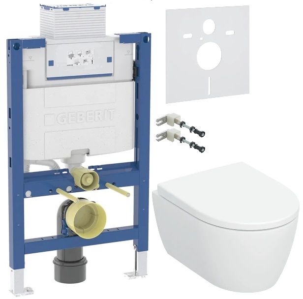 Készlet WC csésze lassú záródású ülőkével Geberit iCon 503.048.00.8, beépíthető keret Geberit Duofix 111.003.00.2, 111.815.00.1, 156.050.00.1
