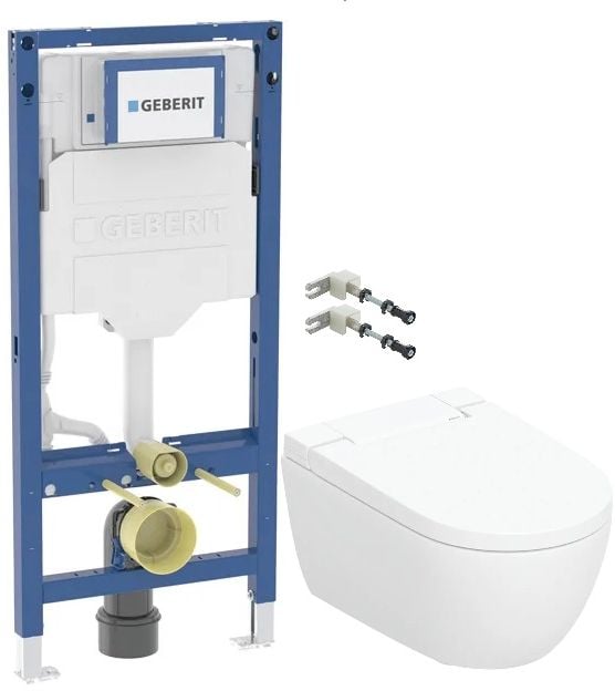 Készlet bidéfunkciós WC Geberit AquaClean 146.350.01.1, beépíthető keret Geberit Duofix 111.320.00.6, 111.815.00.1