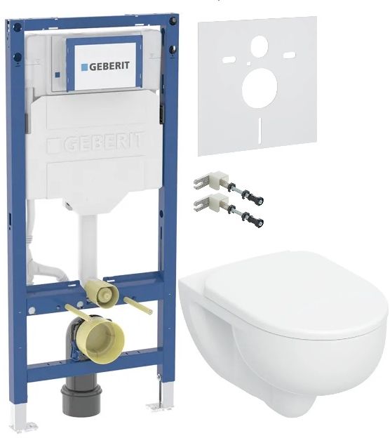 Készlet beépíthető keret Geberit Duofix 111.320.00.6, WC csésze lassú záródású ülőkével Geberit Selnova 503.083.00.1, 111.815.00.1, 156.050.00.1