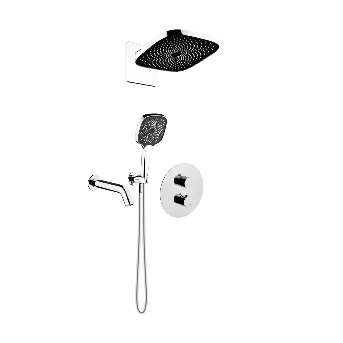 Készlet kád és zuhany csaptelep Oltens Katla 34600100, fejzuhany Oltens Vann 37008100, 39403100, 39100100, 37108100, 39304100, 37200100