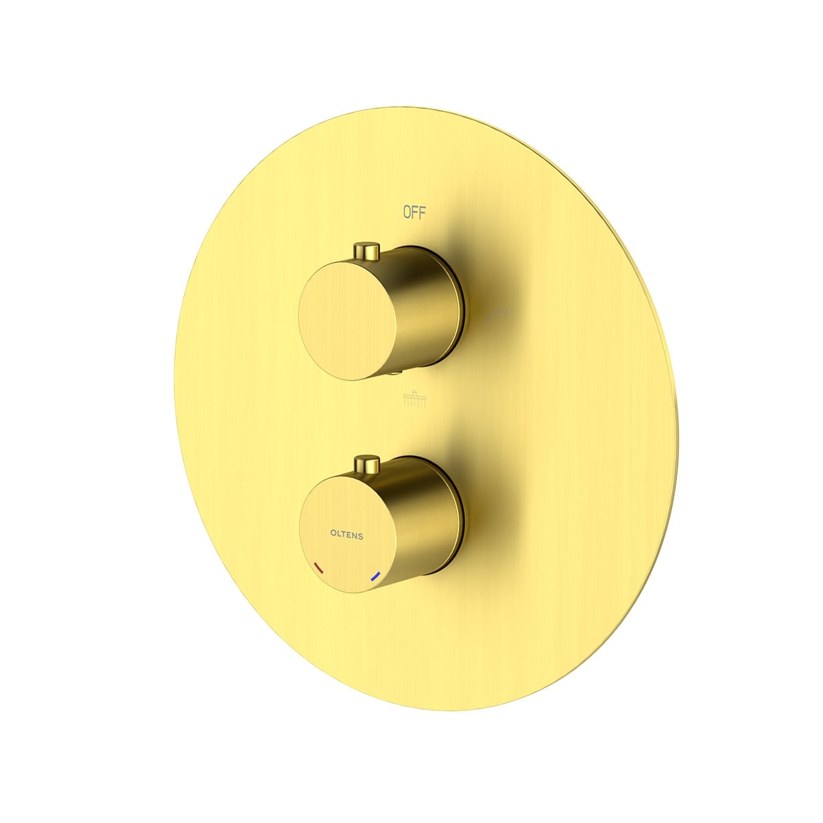 Oltens Katla kád és zuhany csaptelep süllyesztett z termosztáttal szálcsiszolt arany 34600810