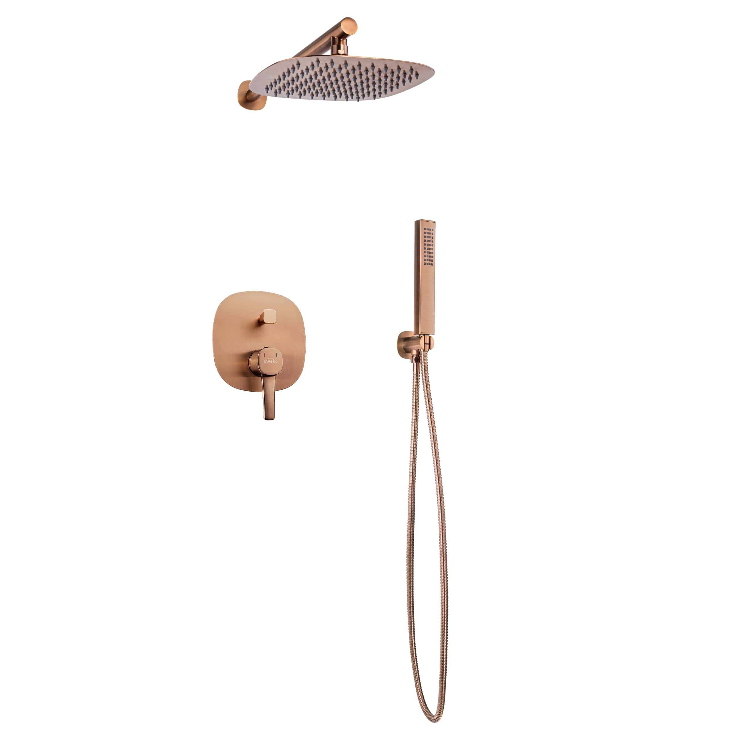 Invena Glamour zuhany készlet beépített trópusi zuhany opcióval réz BS-02-014