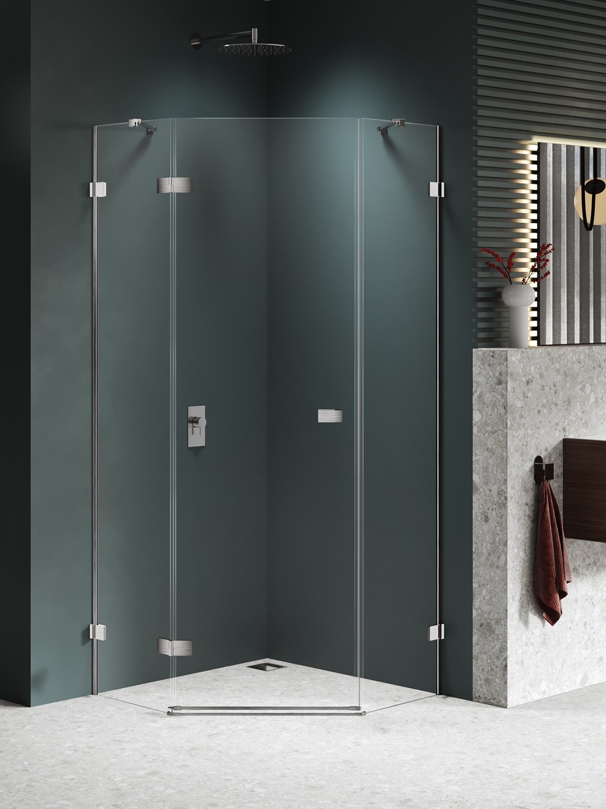 New Trendy Avexa Nickel Brushed zuhanykabin 90x90 cm csiszolt/átlátszó üveg EXK-8558