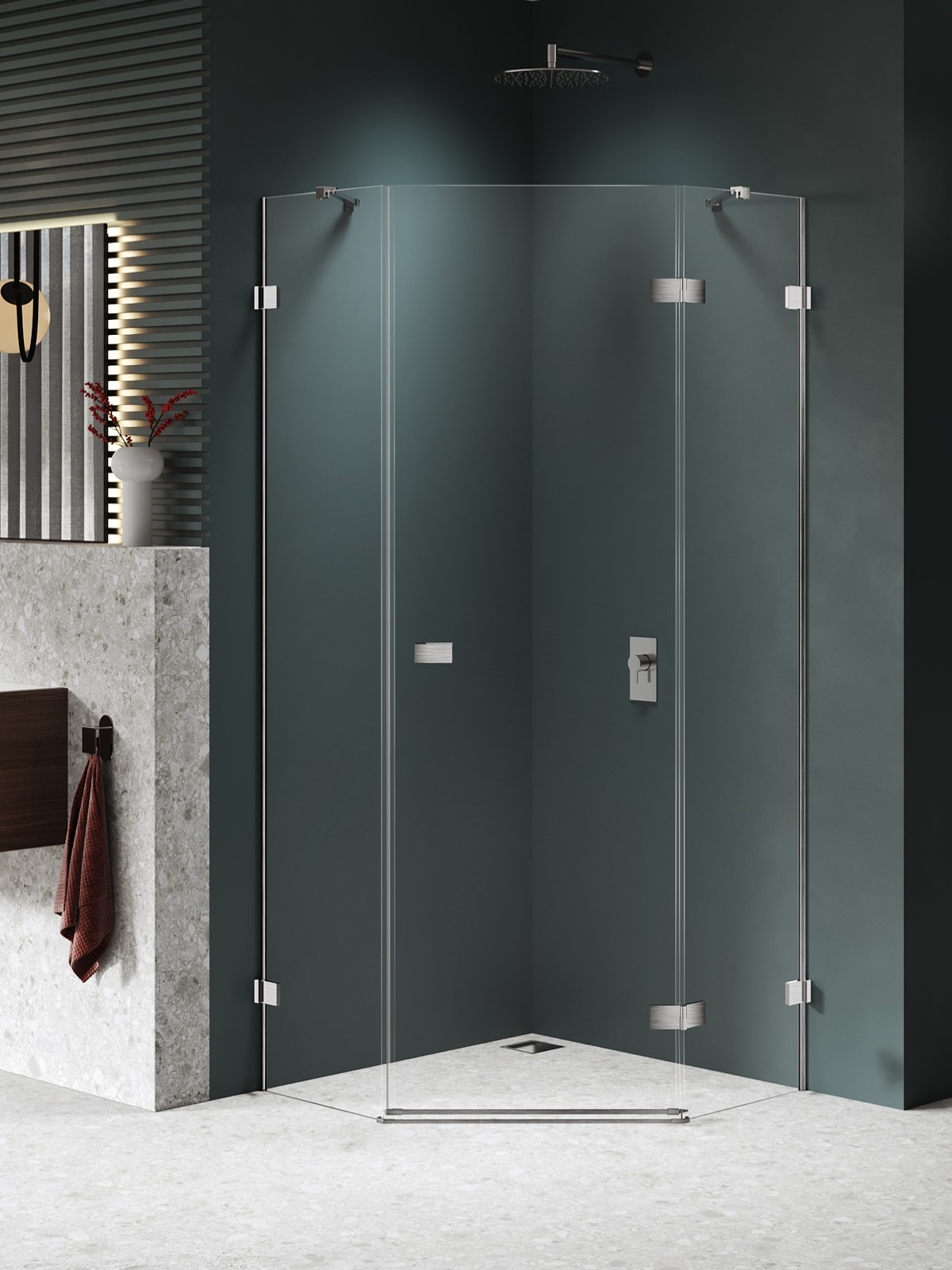 New Trendy Avexa Nickel Brushed zuhanykabin 90x90 cm csiszolt/átlátszó üveg EXK-8559
