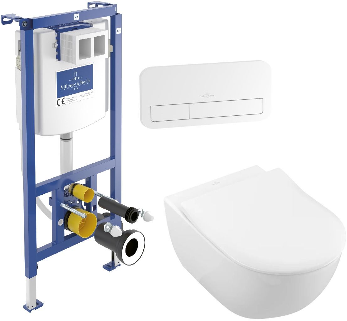Készlet combi-Pack készlet deszkával Villeroy & Boch Subway 2.0 5614R2R1, beépíthető keret Villeroy & Boch ViConnect 92242700, 92249068