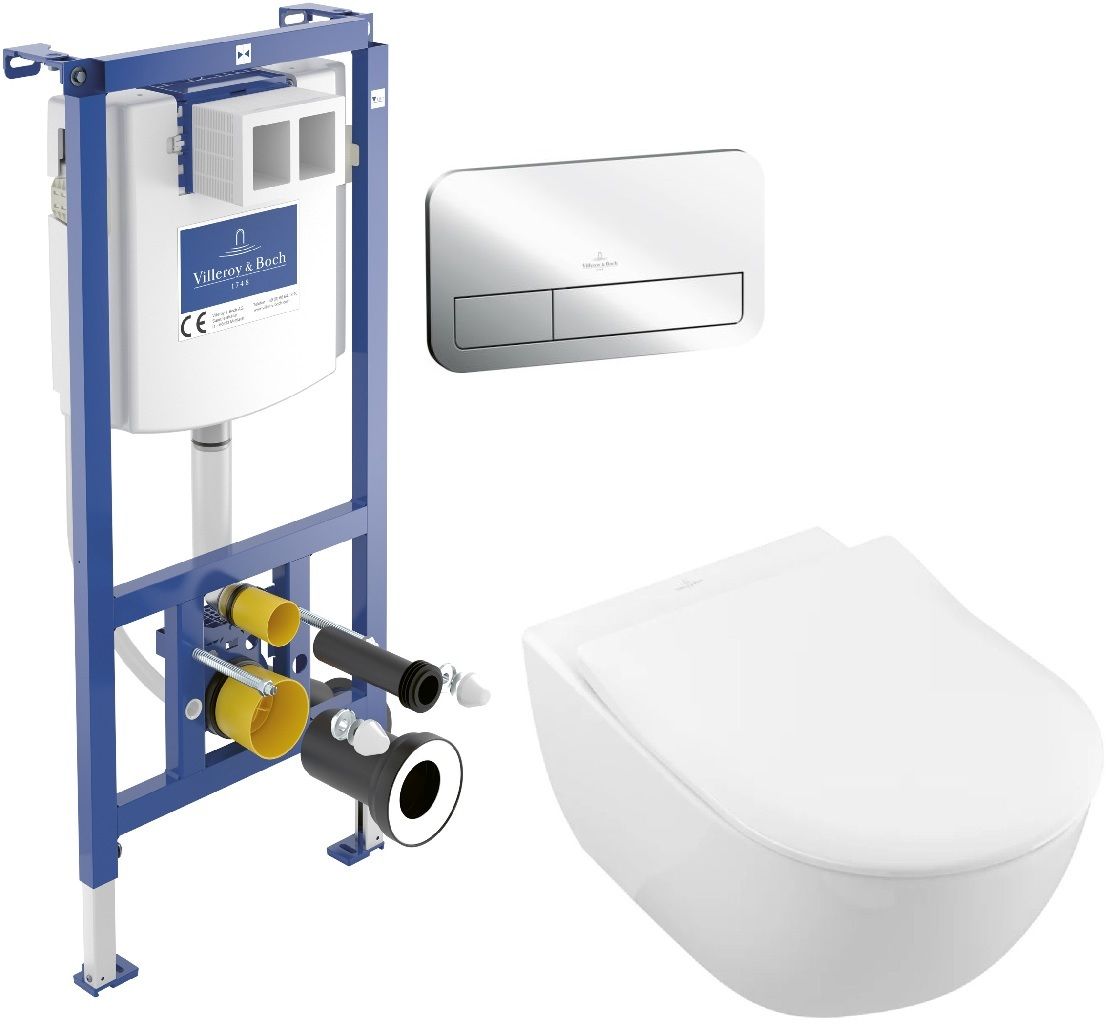 Készlet combi-Pack készlet deszkával Villeroy & Boch Subway 2.0 5614R2R1, beépíthető keret Villeroy & Boch ViConnect 92242700, 92249061