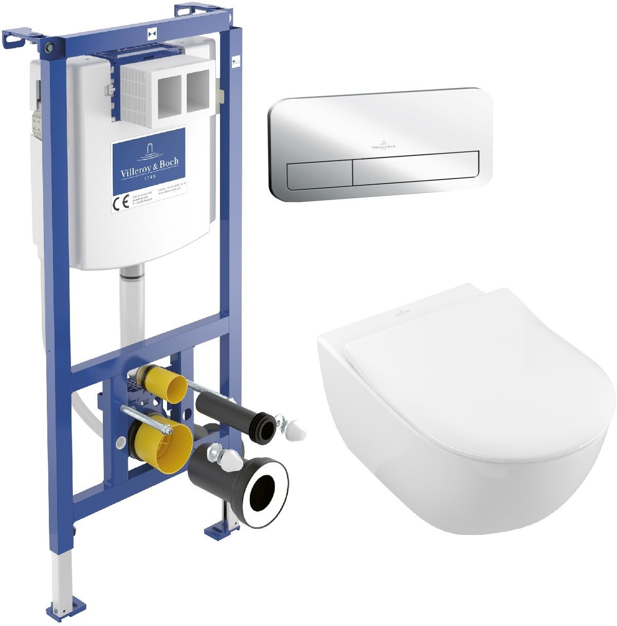 Készlet combi-Pack készlet deszkával Villeroy & Boch Subway 2.0 5614R201, beépíthető keret Villeroy & Boch ViConnect 92242700, 92249061
