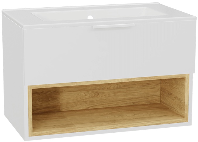 Készlet szekrénytest Excellent Tuto 2.0 MLEX.2171.800.WHBL, mosdótál Excellent As CEEX.3617.800.WH, MLEX.2151.800.02.WH