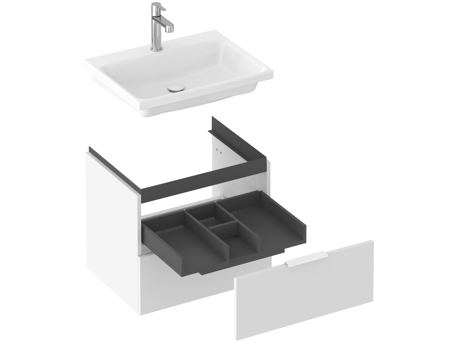 Ravak Comfort szekrény 60x46x50 cm mosdókagyló alá akasztható fehér X000001818
