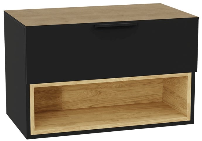 Készlet szekrénytest Excellent Tuto 2.0 MLEX.2171.800.BKBL, szekrény feletti pult Excellent Tuto 2.0 MLEX.2116.800.BL, MLEX.2151.800.02.BK