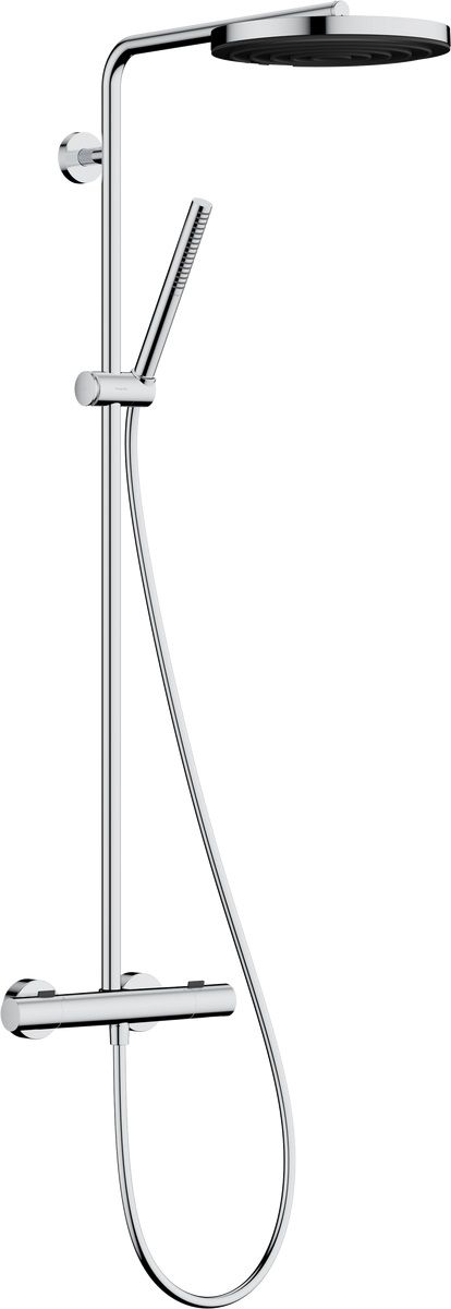 Hansgrohe Pulsify S Puro zuhany készlet fal termosztáttal trópusi zuhany opcióval króm 24223000