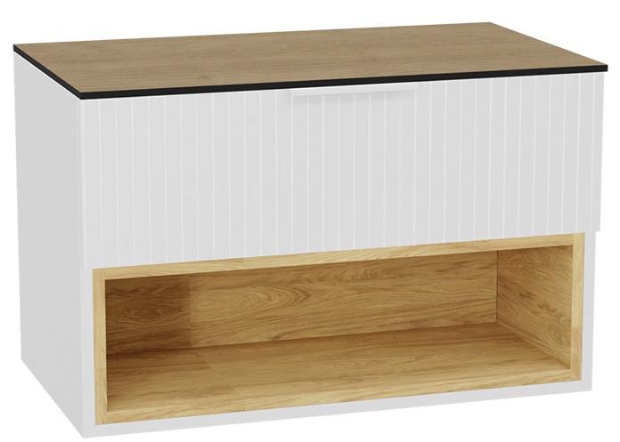 Készlet szekrénytest Excellent Tuto 2.0 MLEX.2171.800.WHBL, szekrény feletti pult Excellent Tuto 2.0 MLEX.2116.800.BL, MLEX.2151.800.03.WH