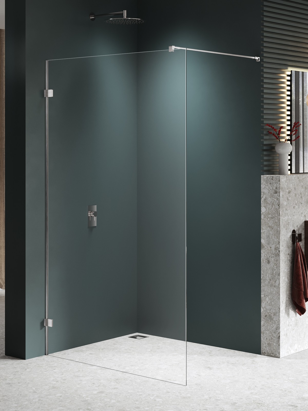 New Trendy Avexa Nickel Brushed zuhanykabin fal walk-in 80 cm csiszolt/átlátszó üveg EXK-8627