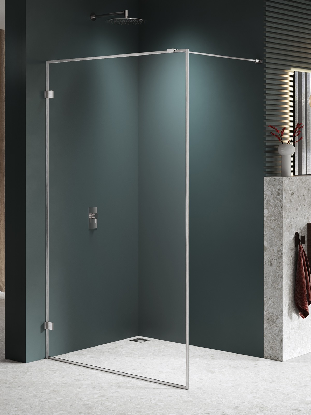 New Trendy Avexa Nickel Brushed zuhanykabin fal walk-in 110 cm csiszolt/átlátszó üveg EXK-8652