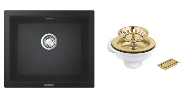 Készlet gránit mosogató Grohe K700 31654AP0, lefolyókészlet Grohe 40997GN0