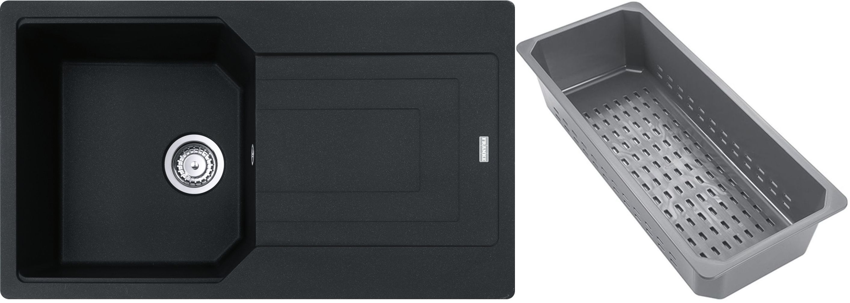 Franke Urban gránit mosogató lefolyóbetéttel 86x50 cm szürke/grafit/onix 114.0743.078