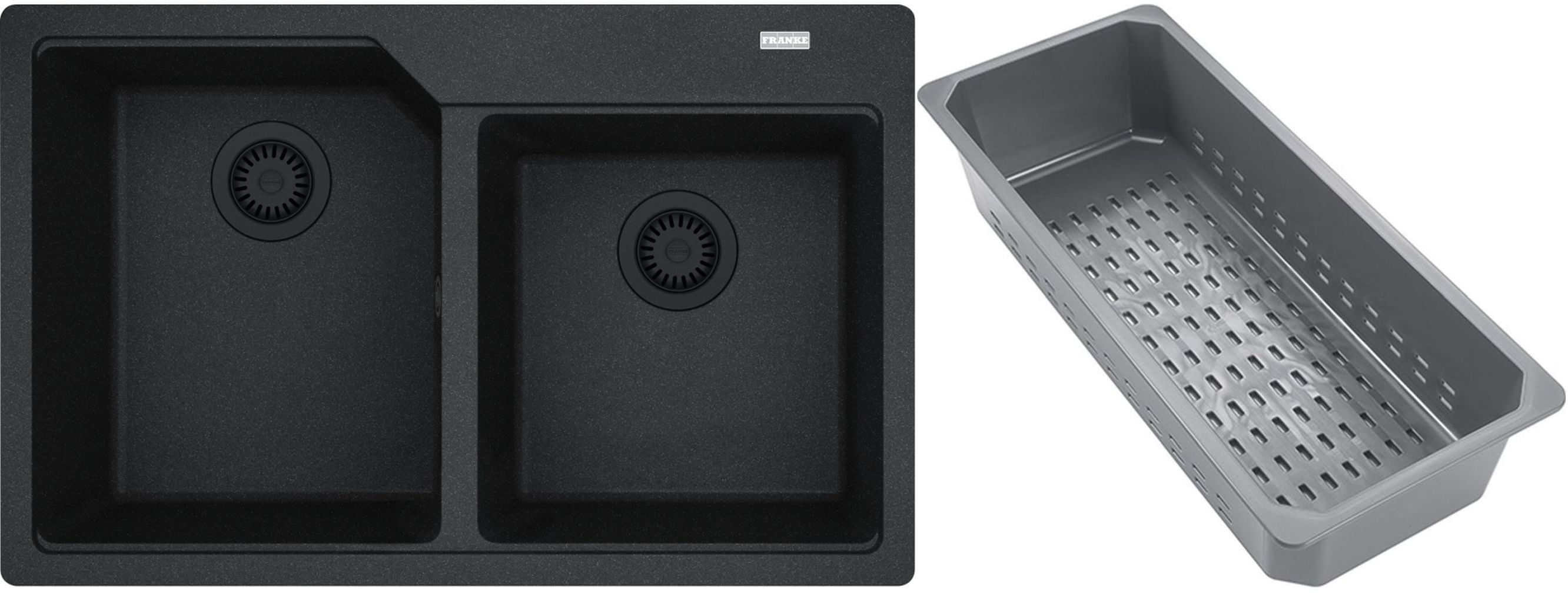 Franke Urban gránit mosogató lefolyóbetéttel 78x50 cm szürke/grafit/onix 114.0743.105