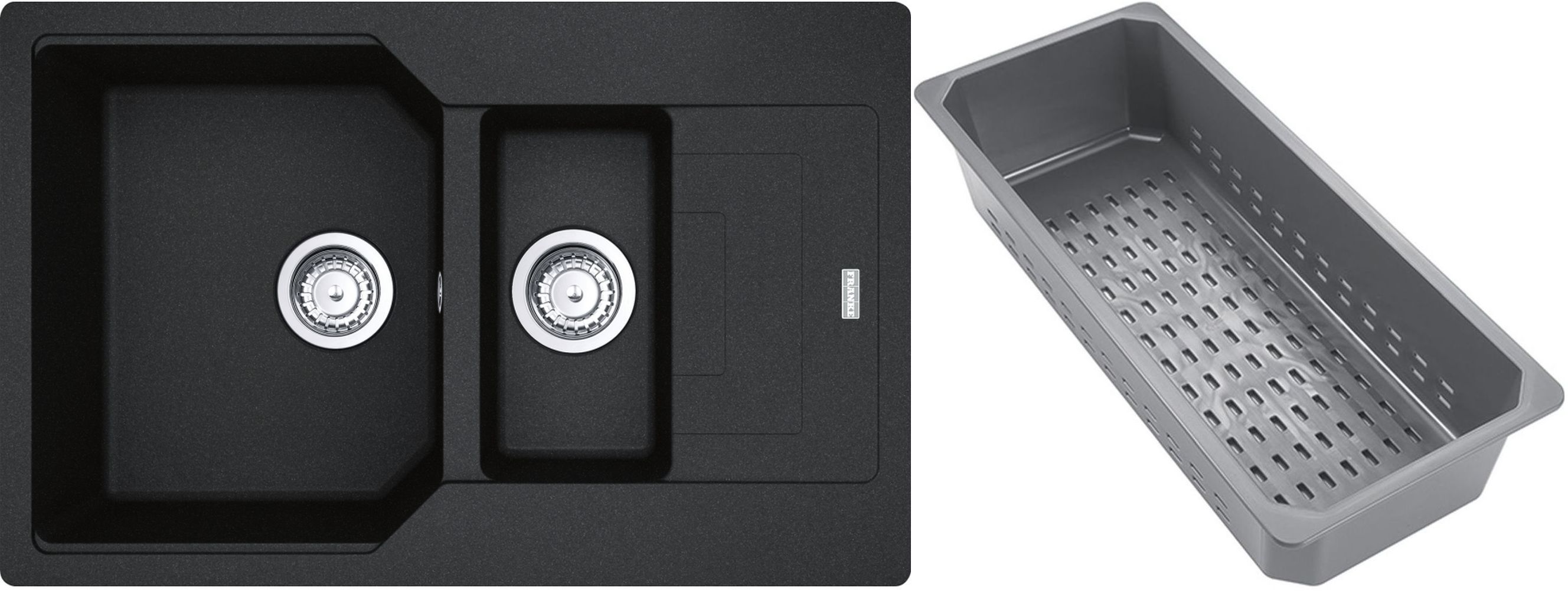 Franke Urban gránit mosogató lefolyóbetéttel 78x50 cm szürke/grafit/onix 114.0743.080