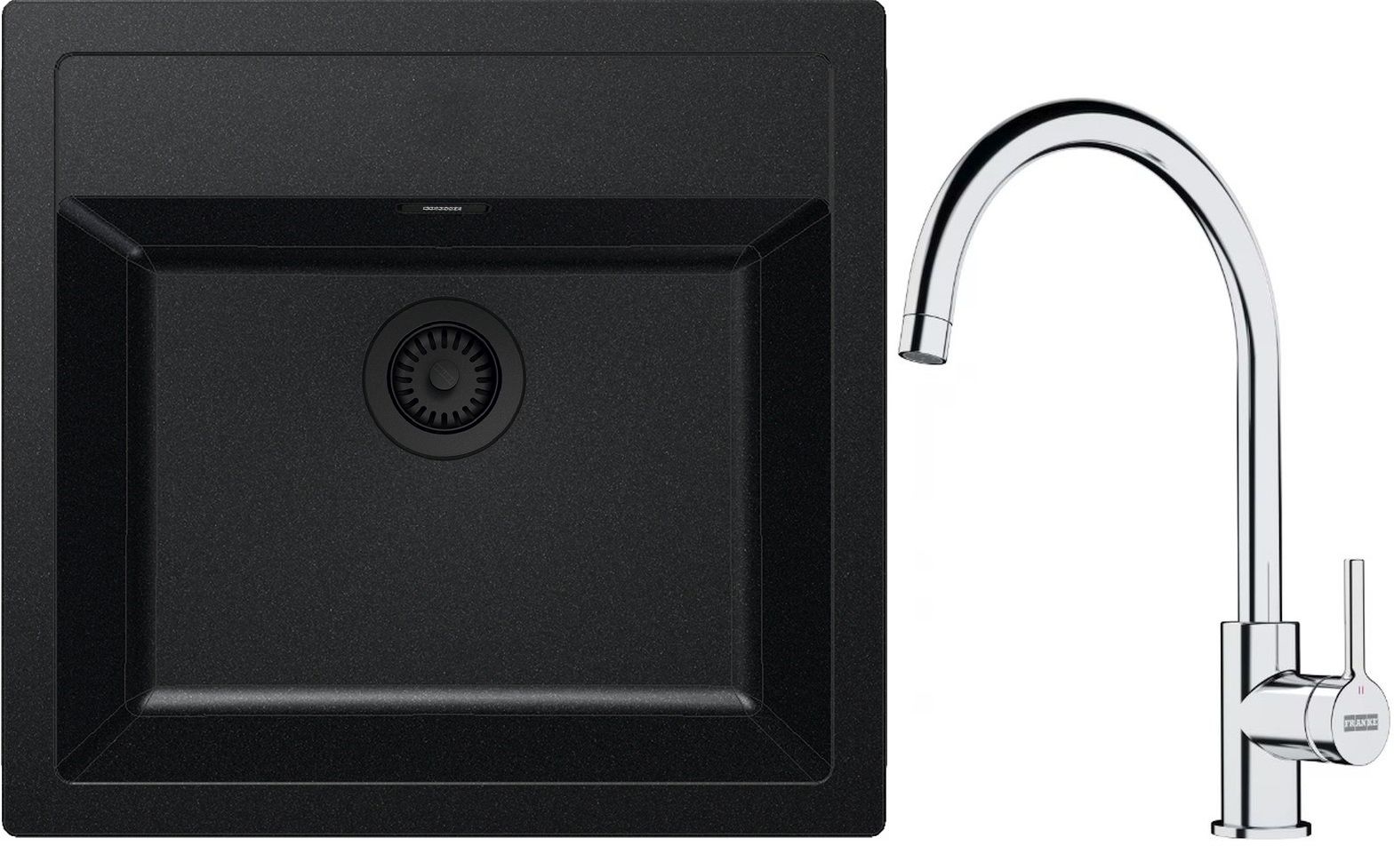 Készlet tectonite mosogató Franke Sirius SID 143.0702.425, konyhai csaptelep Franke Lina 115.0693.228